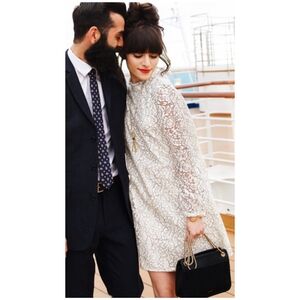 Sezane White Lace Dress, Medium